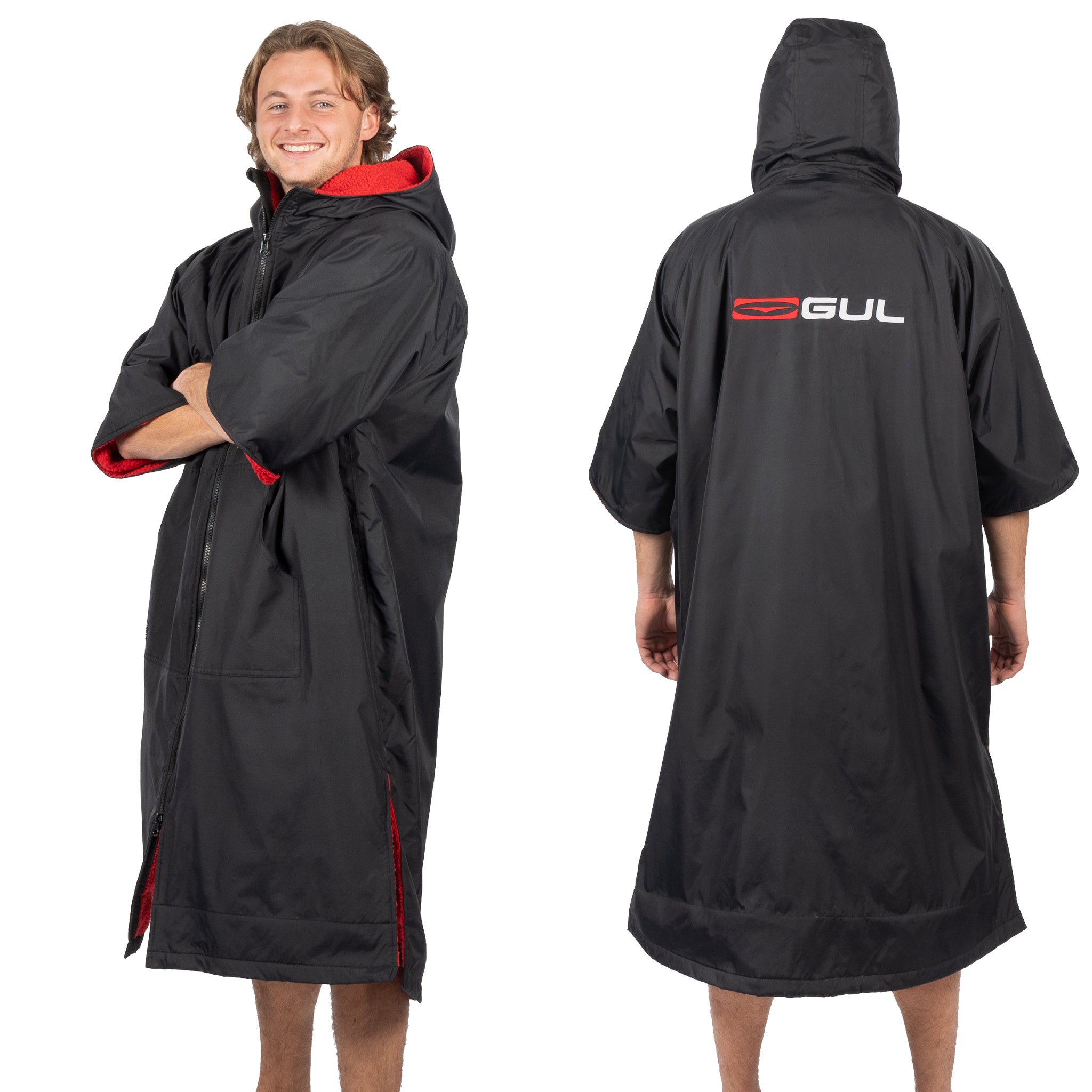 Gul EVORobe Hooded Changing Robe Black | Side and Back