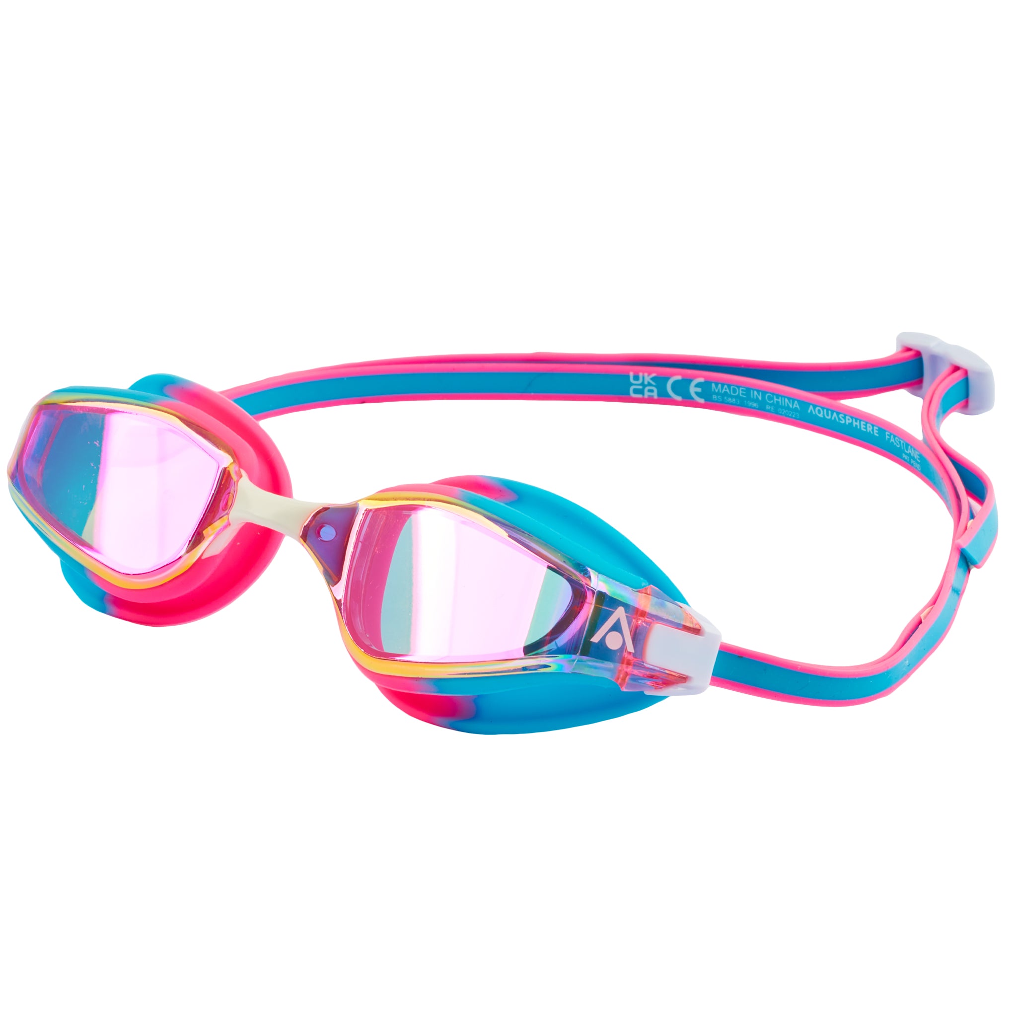 Aquasphere Fastlane Goggles LTD EDITION Pink Iridescent Mirrored Lenses
