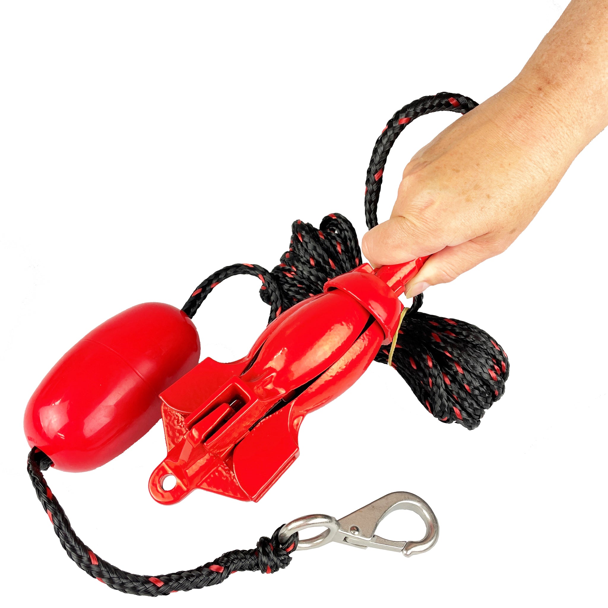Cressi Squid Foldable Anchor Set for iSUP and Kayaks in hand