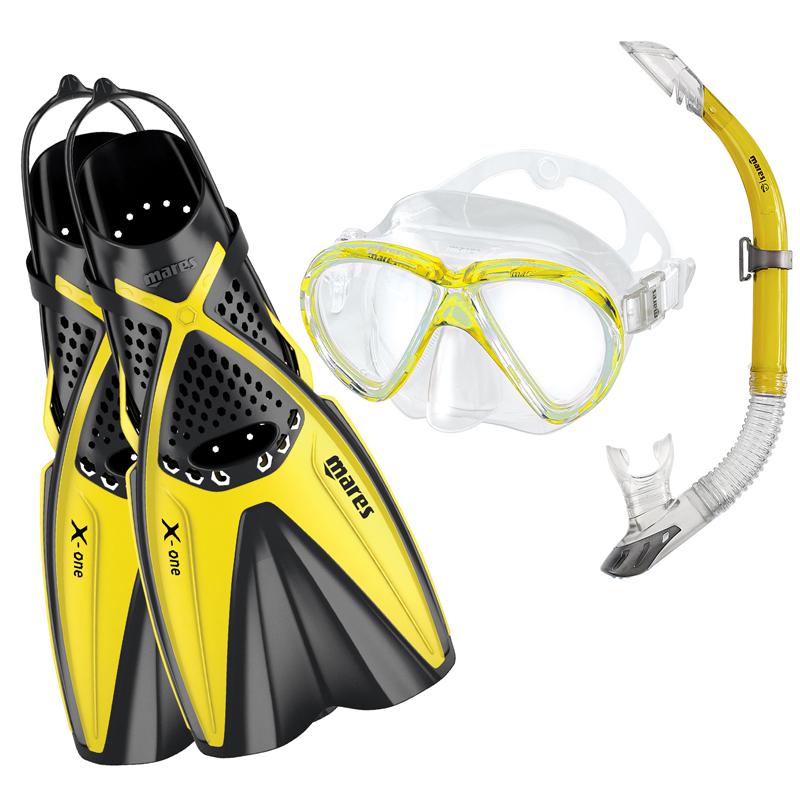 Mares X-One Marea Snorkelling Set with Fins | Yellow