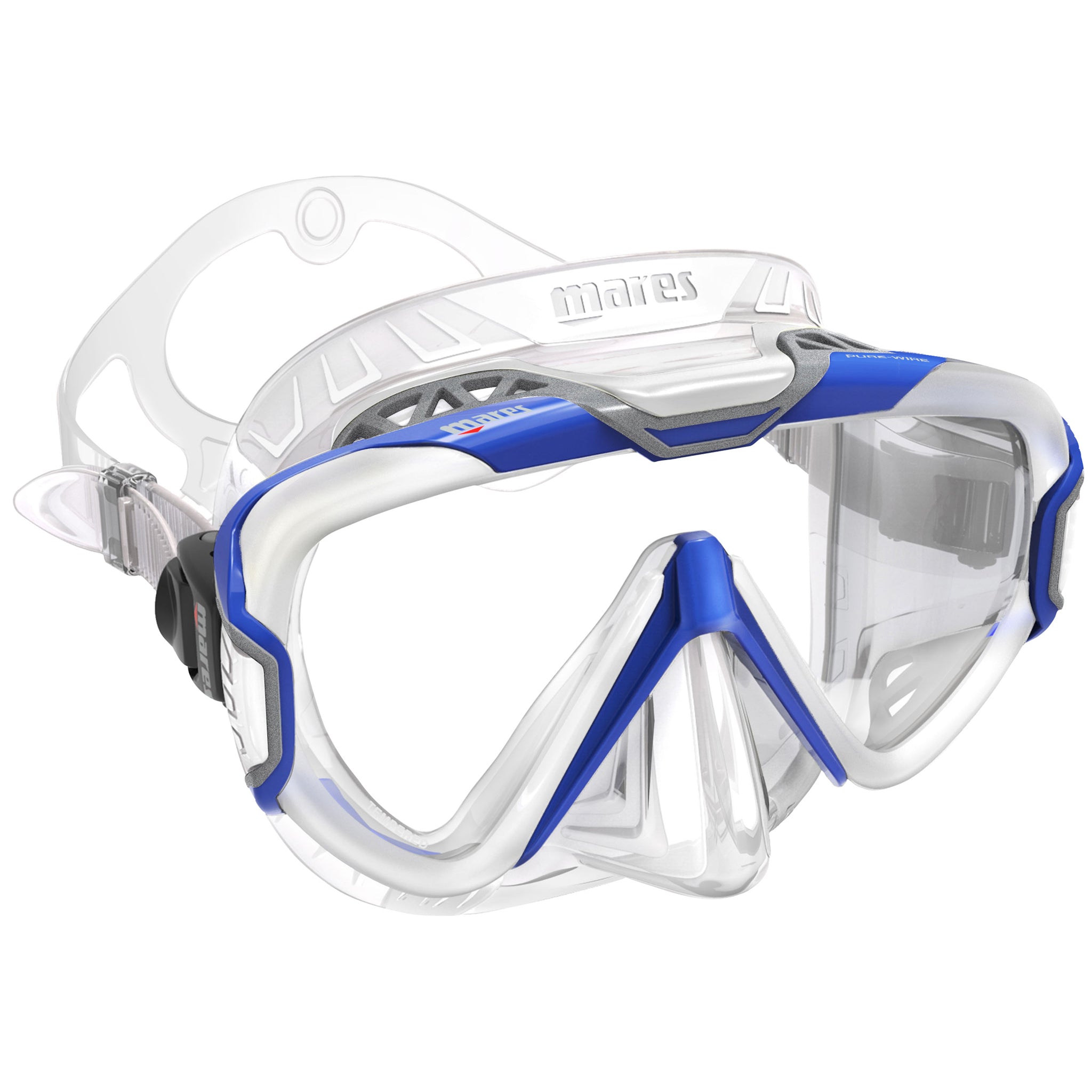 Mares Pure Wire Mask - Wide Vision Single Lens | White/Grey/Black