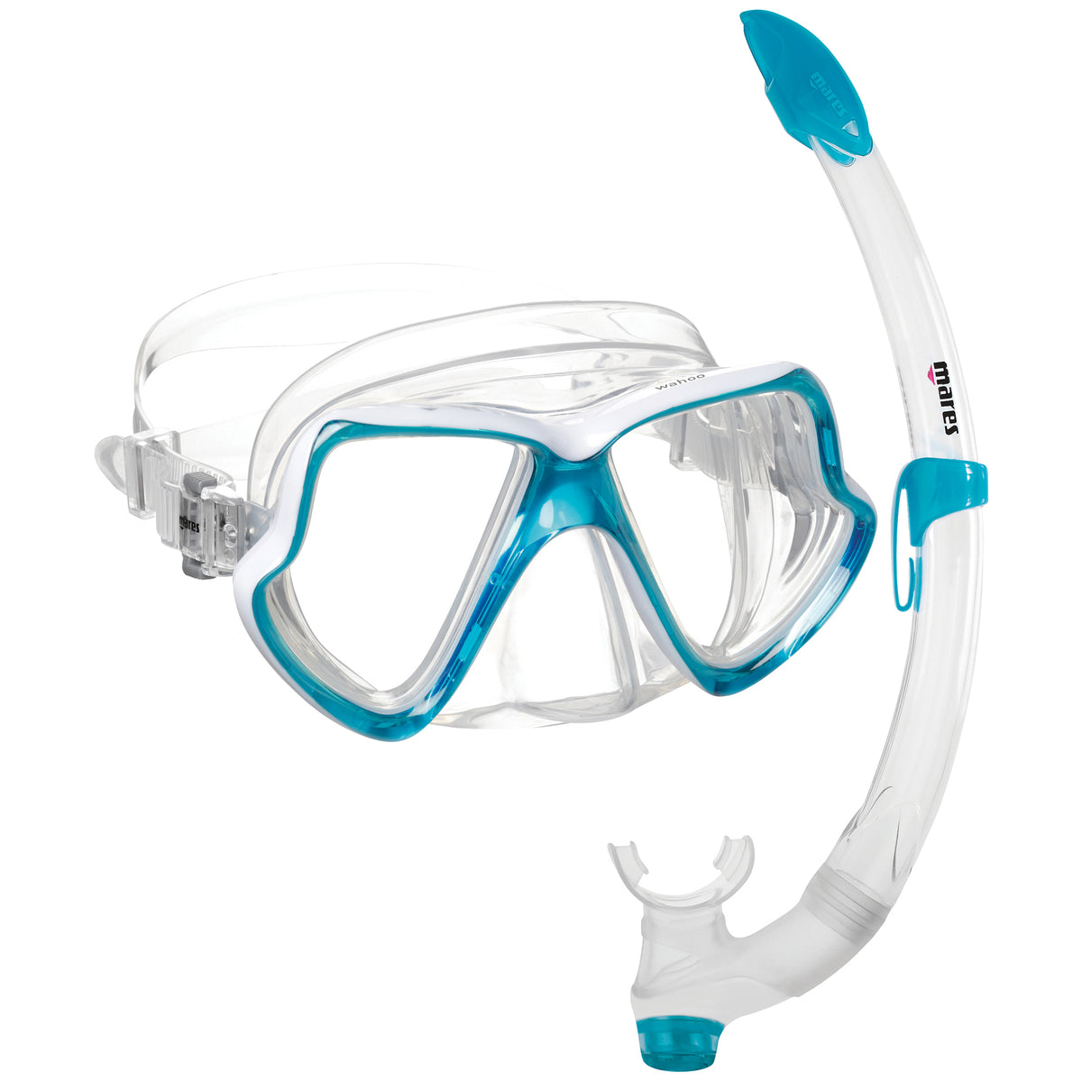 Wide Vision Snorkelling Set | Aqua/White