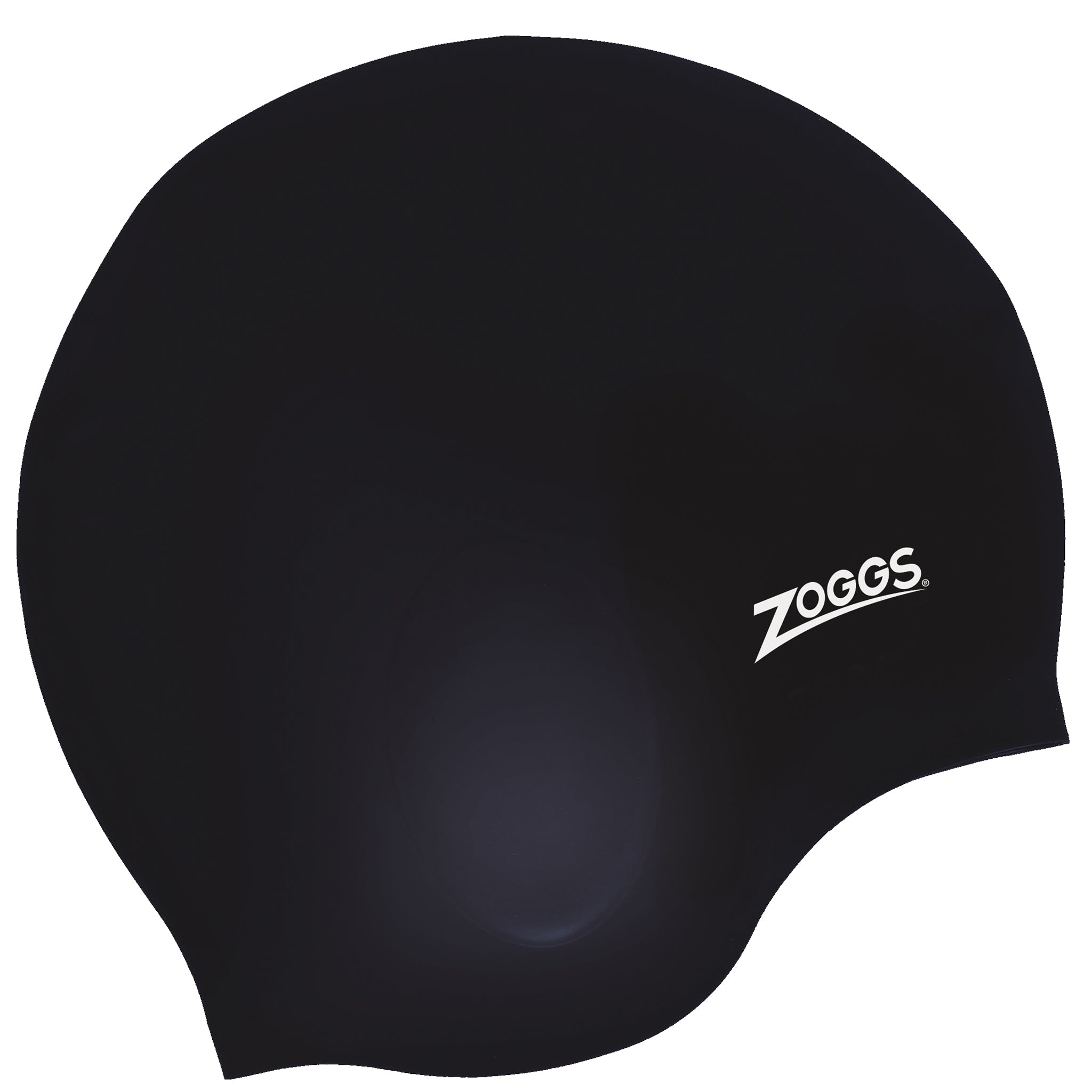 Zoggs Ultra-Fit Silicone Swimming Cap for Ear Coverage | Black
