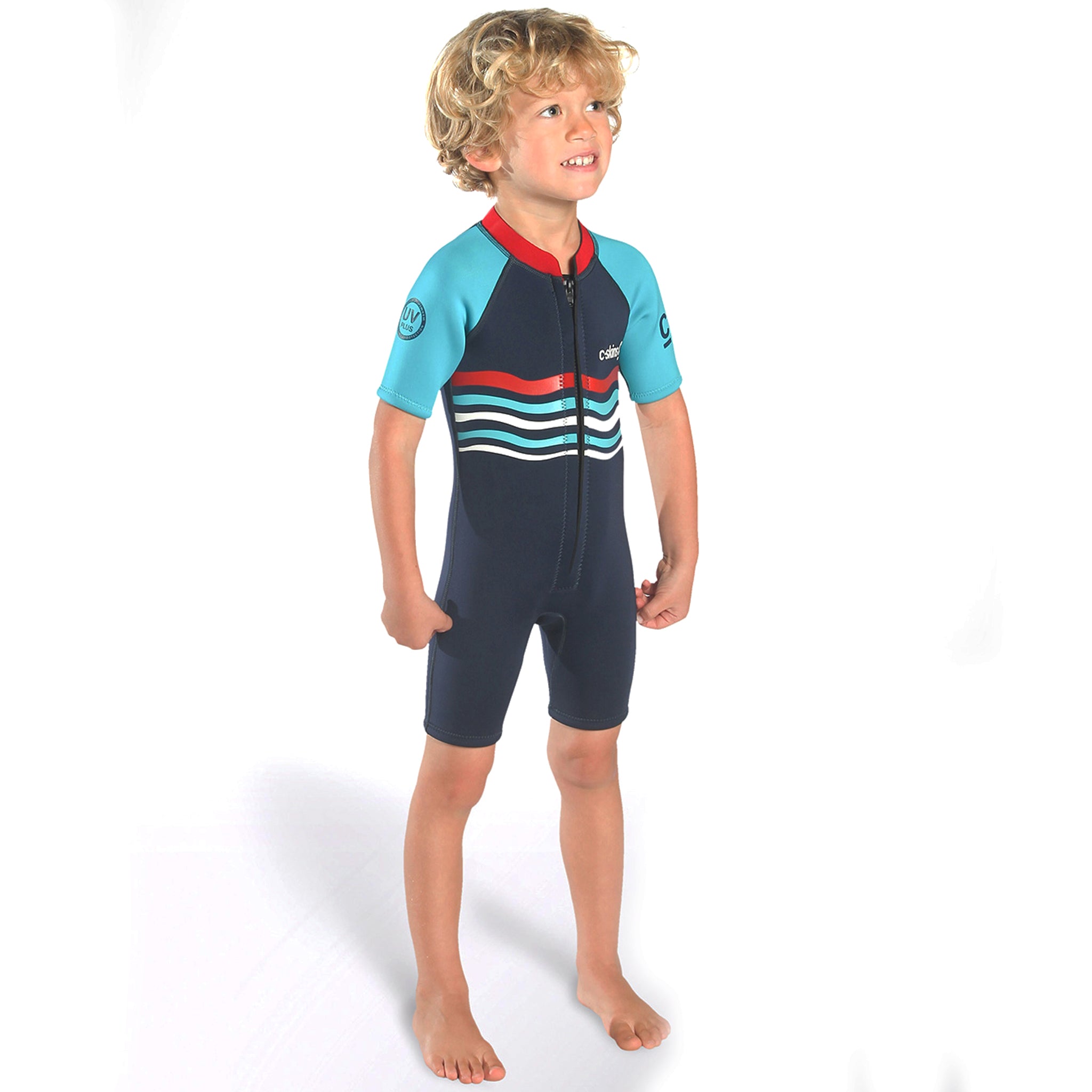 C-Skins Baby C-KID Waves Shortie Wetsuit Ink/Turquoise/Red Right side