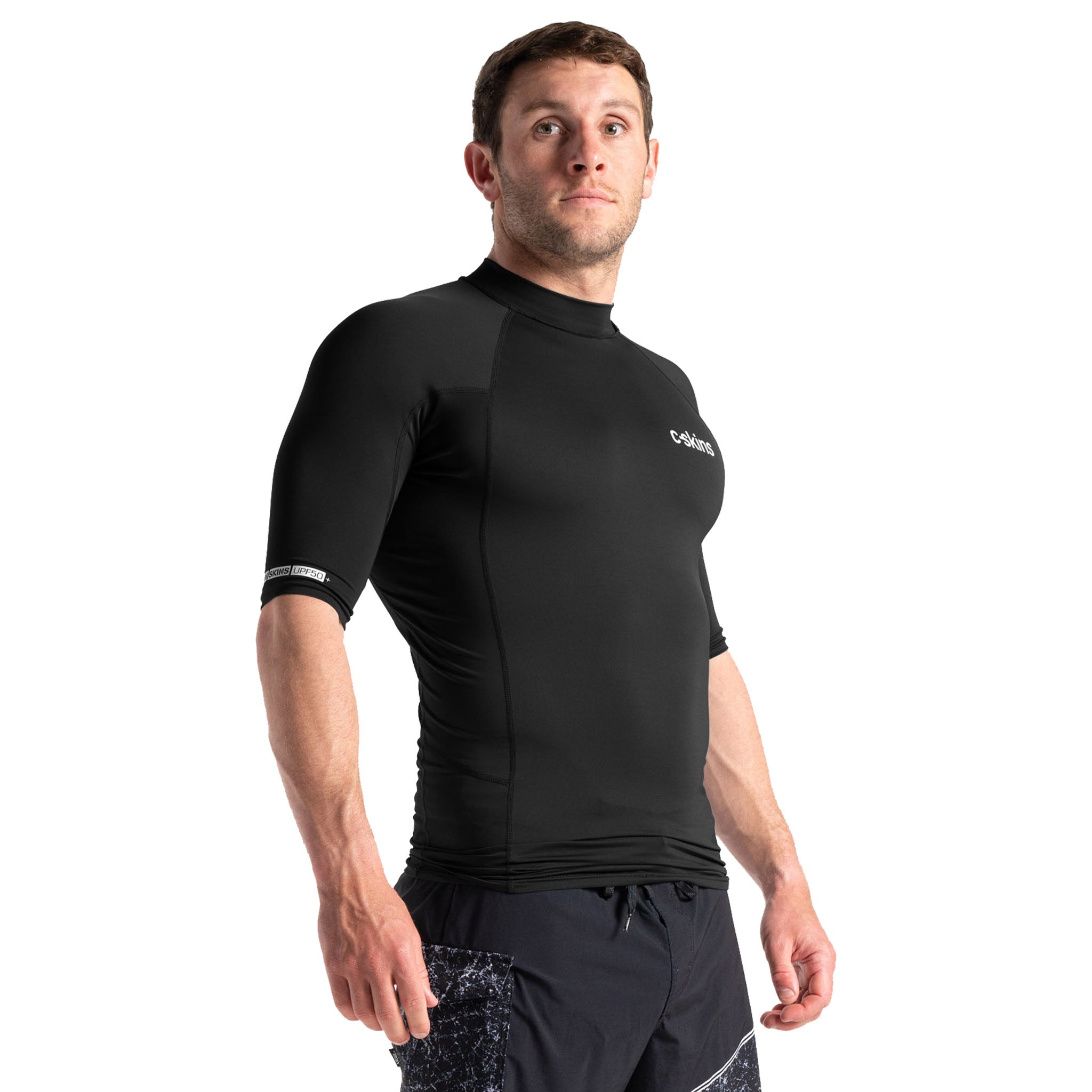 C-Skins UV Skins Men's Crew Neck Short Sleeved Rash Vest | Black