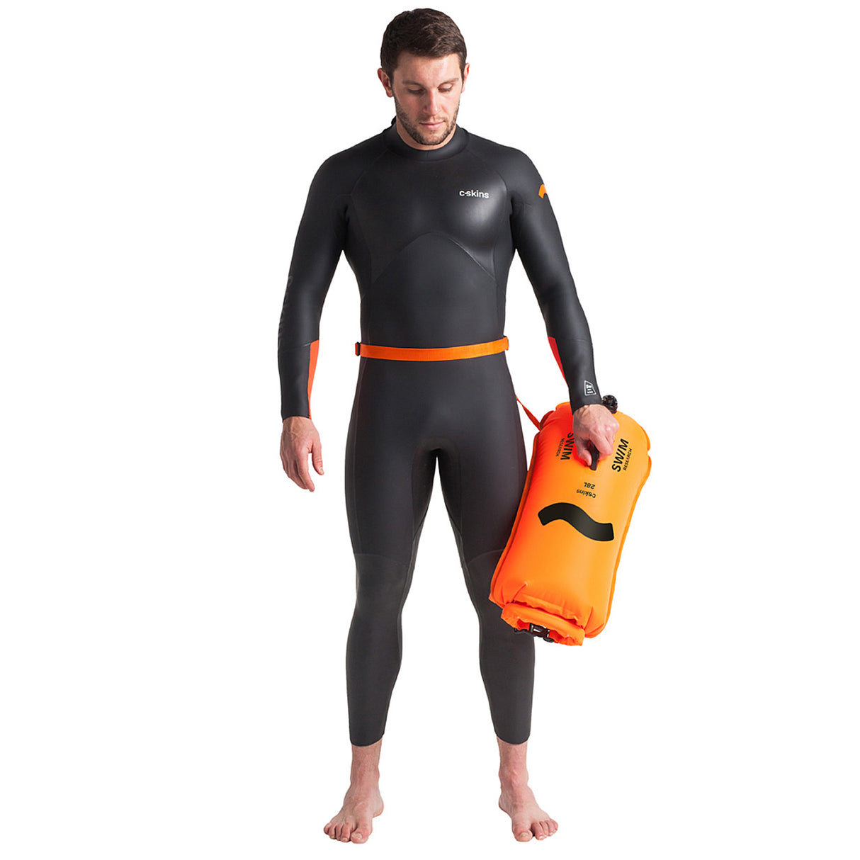 C-Skins Swim Safety Buoy 28L Dry Bag | Modeled