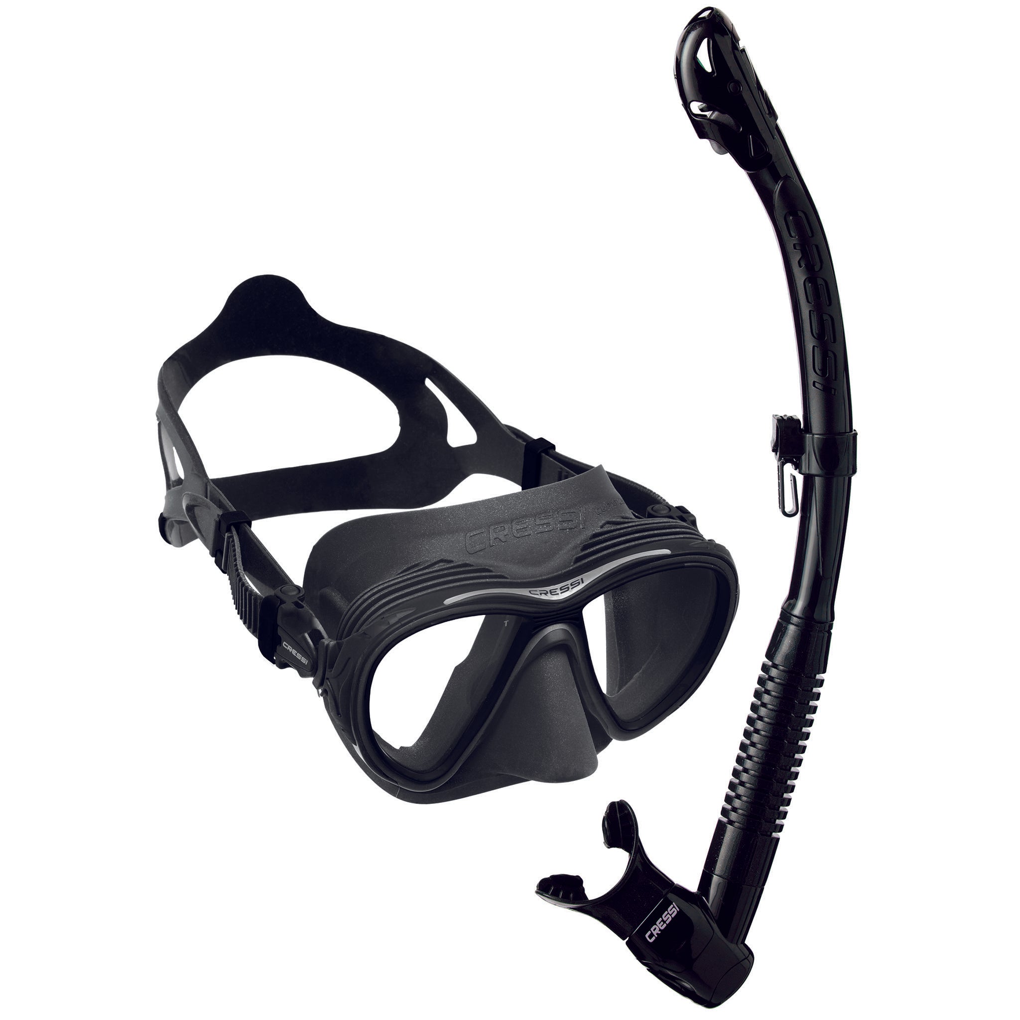 Cressi Quantum Mask & Itaca Ultra Dry Snorkelling Combo | Black/Black