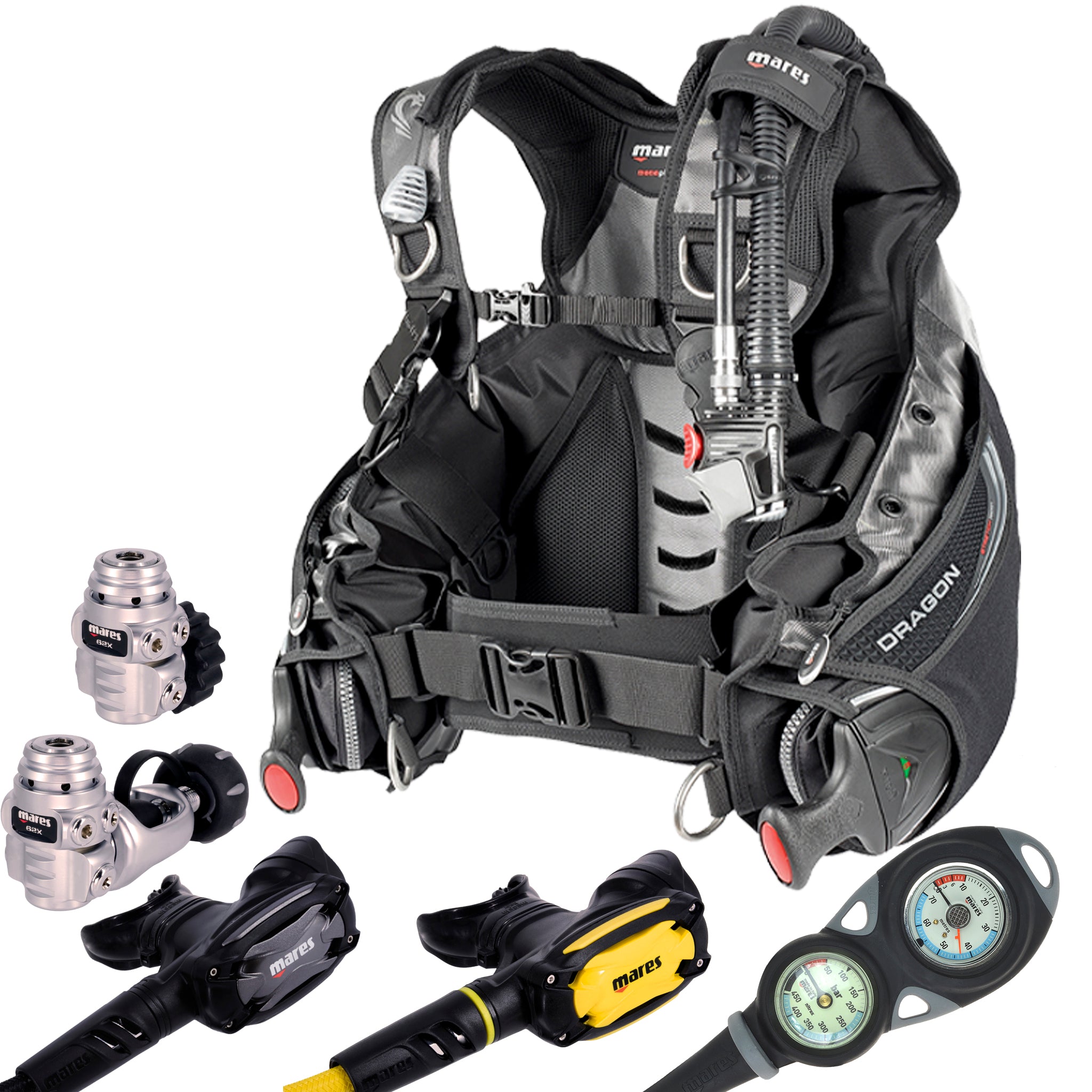 Mares Dragon BCD & SXS 62X Regulator Package
