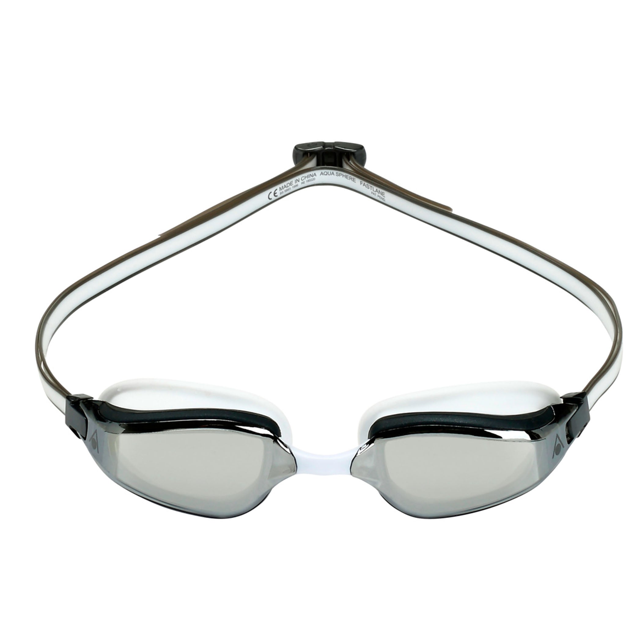 Aqua Sphere Fastlane Swimming Goggles Silver Mirrored Lenses - White/Grey