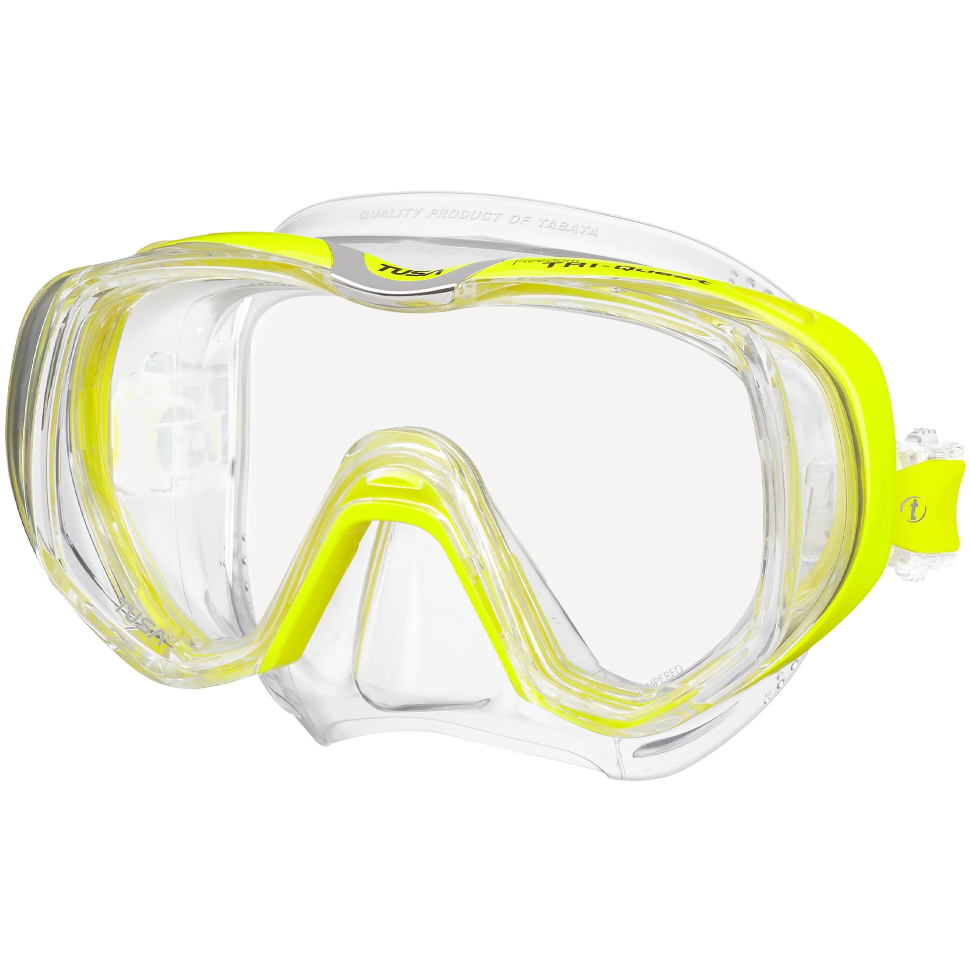 Tusa Freedom Tri Quest Mask - 3 window Dive Mask in Yellow