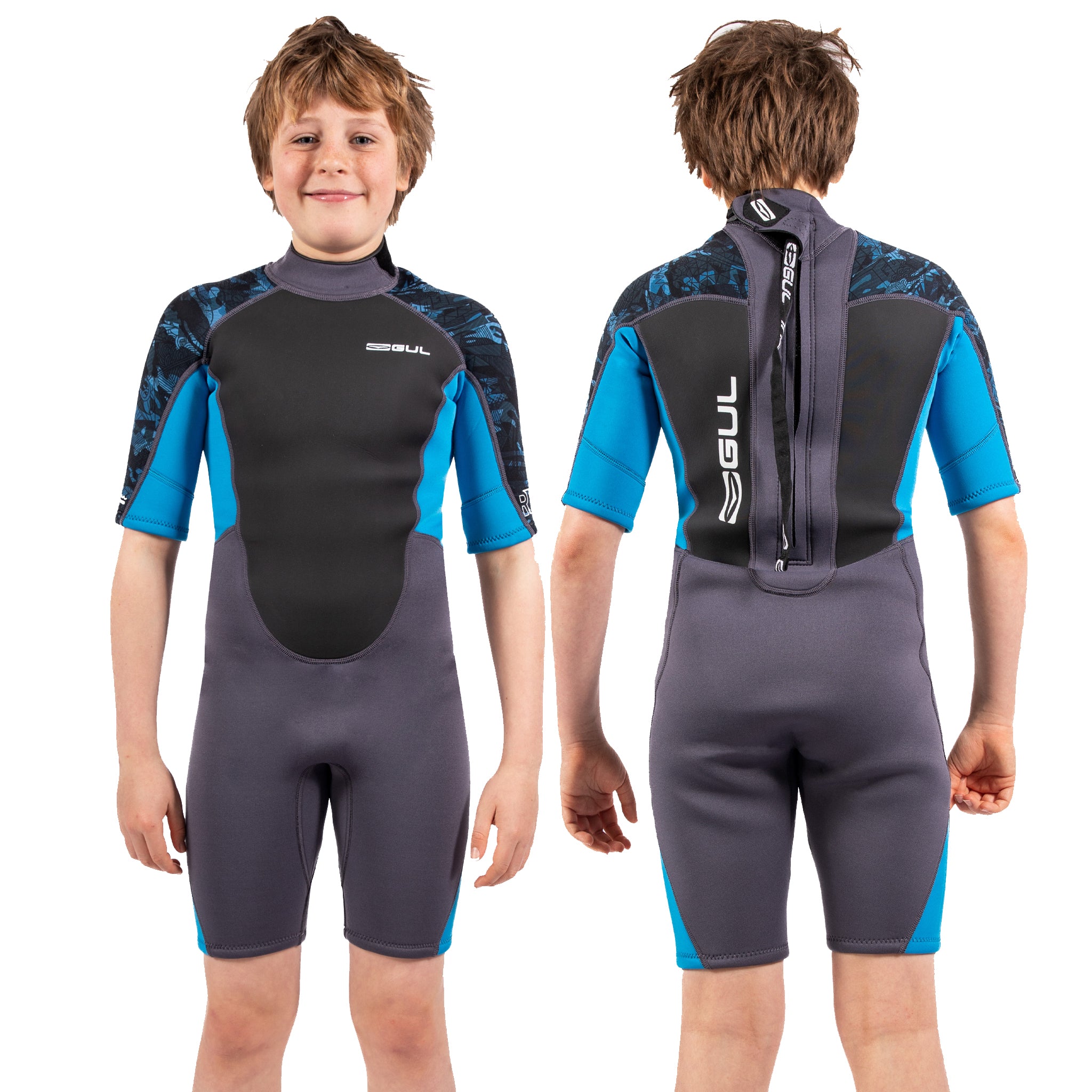 Gul Response 3/2mm Junior Shortie Wetsuit - Grey Blue