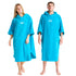 Robie Robes Adult Original Long Sleeve Towelling Beach Changing Poncho - Blue Atoll
