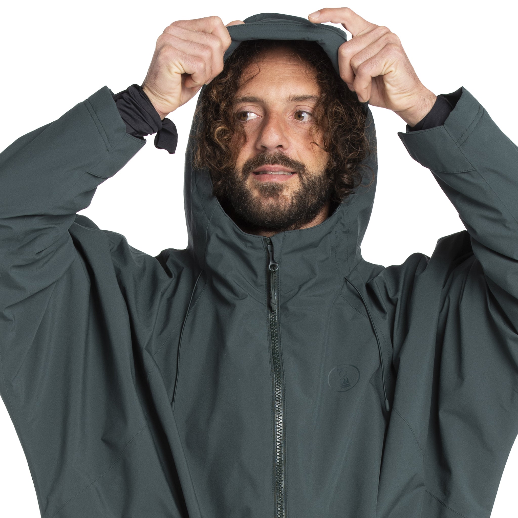 Fourth Element Tidal Change Robe made from Recycled Polyester - Green | Hood