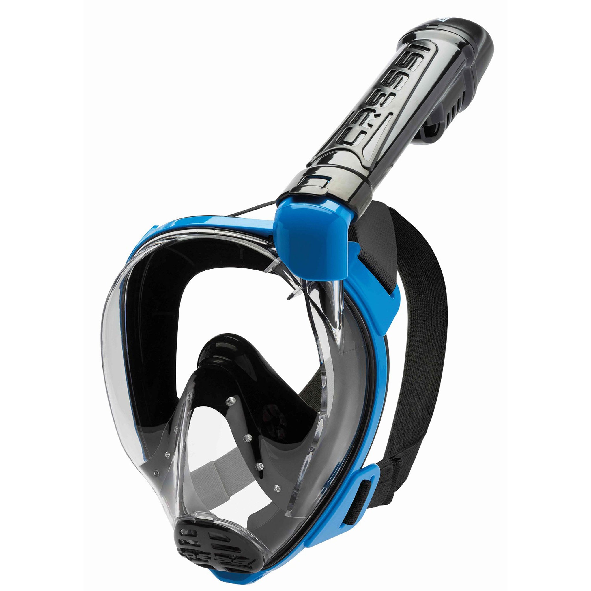 Cressi Baron Dry Full Face Snorkelling Mask | Black/Blue