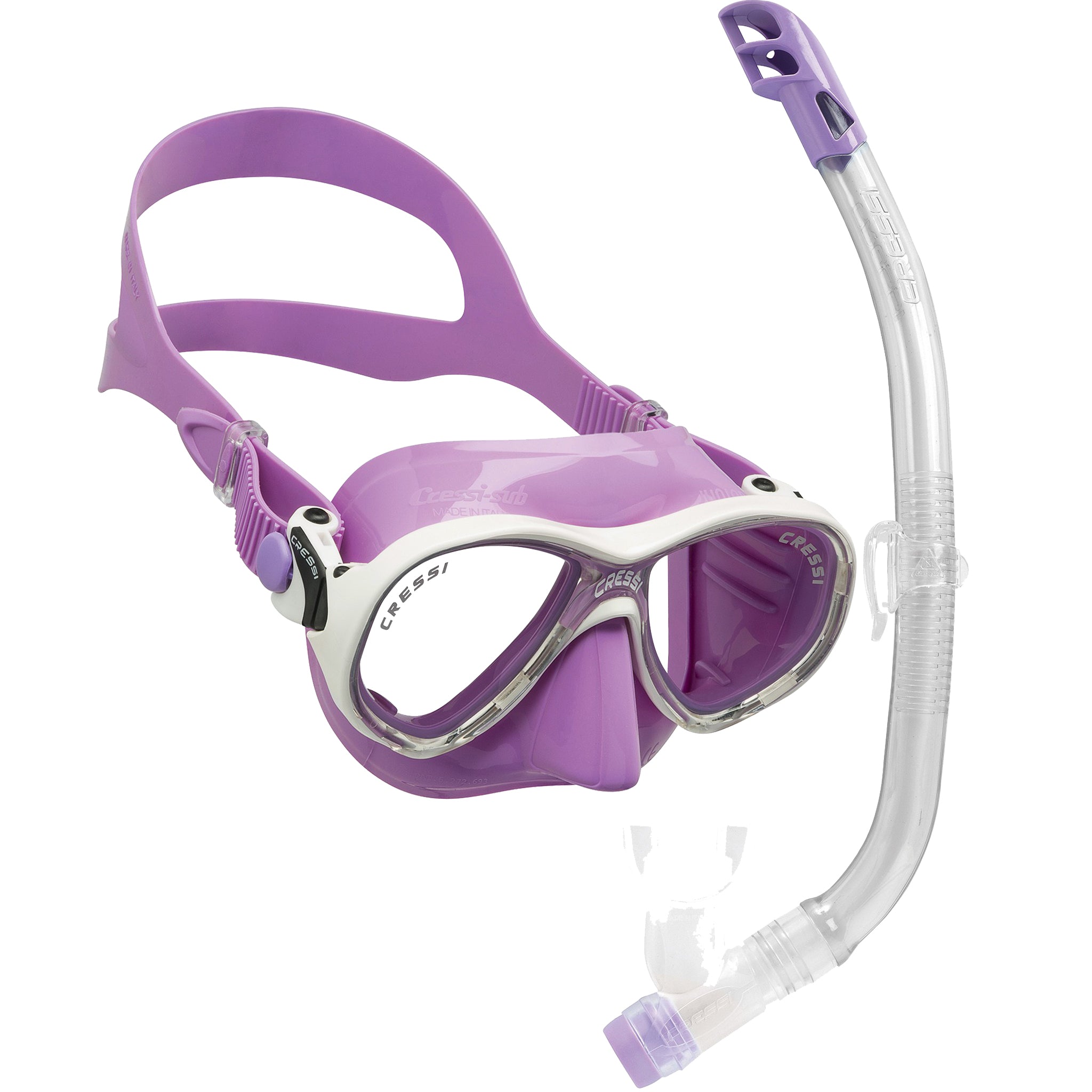 Cressi Marea Junior Mask & Snorkel Set Coloured Silicone | Lilac