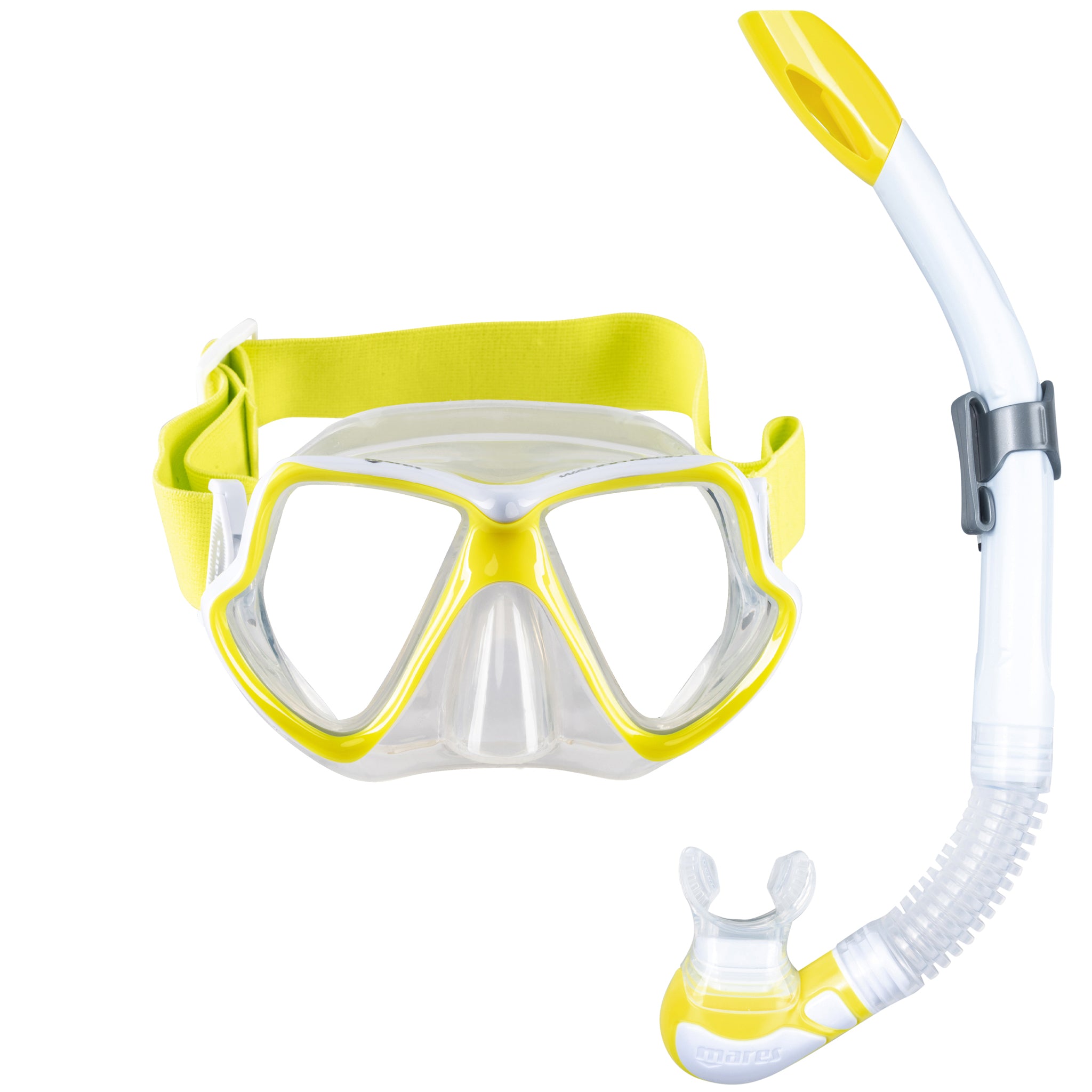 Mares Wahoo Neon Mask & Snorkel Set with Buoy Bag - Neon Yellow