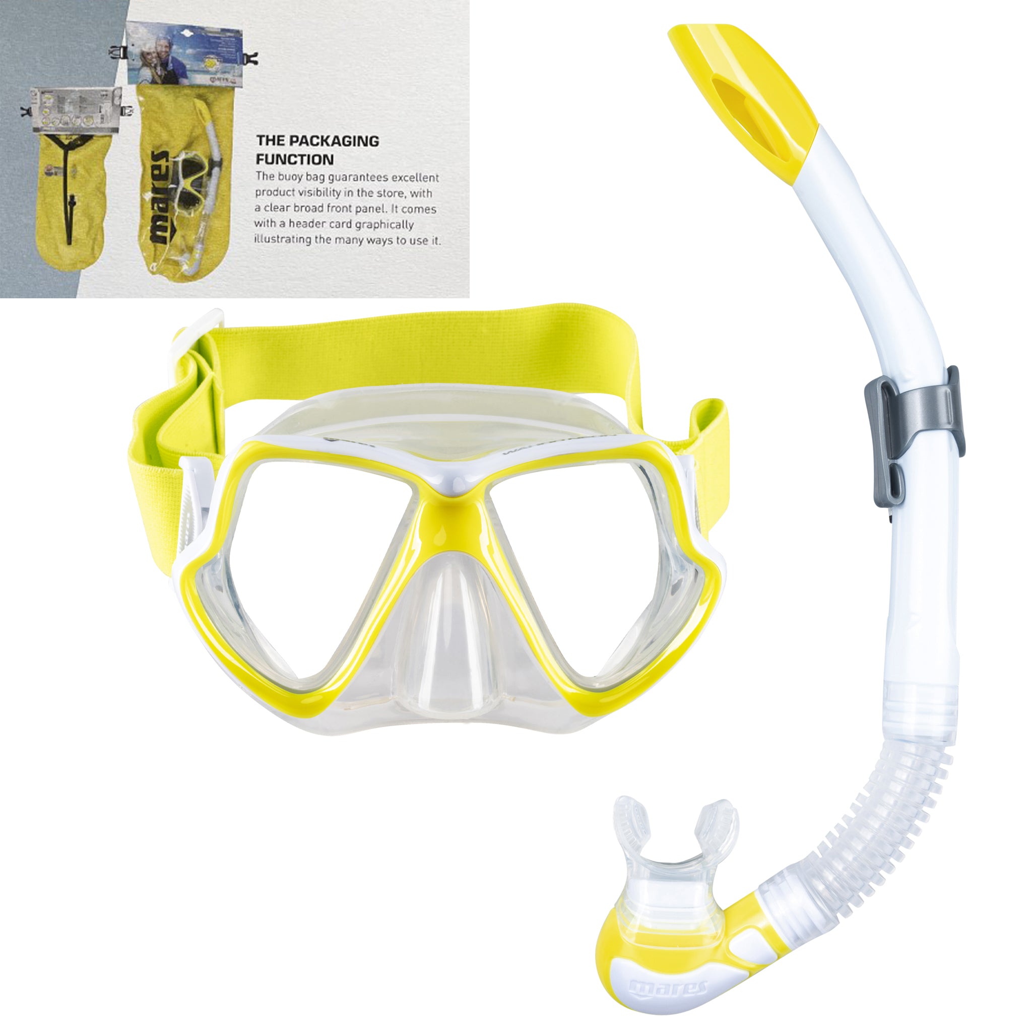 Mares Wahoo Neon Mask & Snorkel Set with Buoy Bag