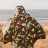 Gul EVORobe Hooded Changing Robe Camo Back | Surfer getting ready
