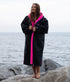 dryrobe Advance Long Sleeve | Black/Pink worn at the beach