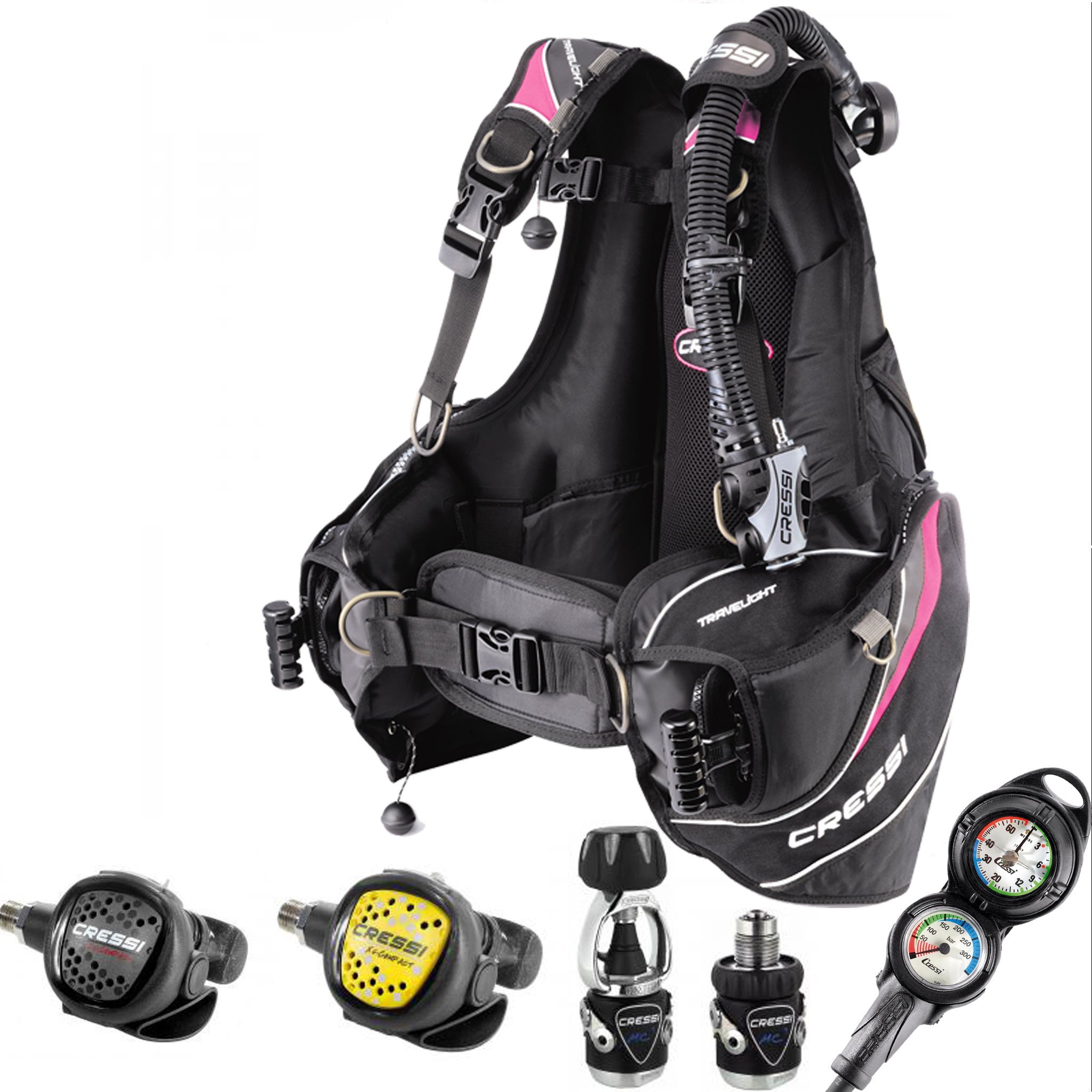 Cressi Travel Light Women's BCD & Regulator Package