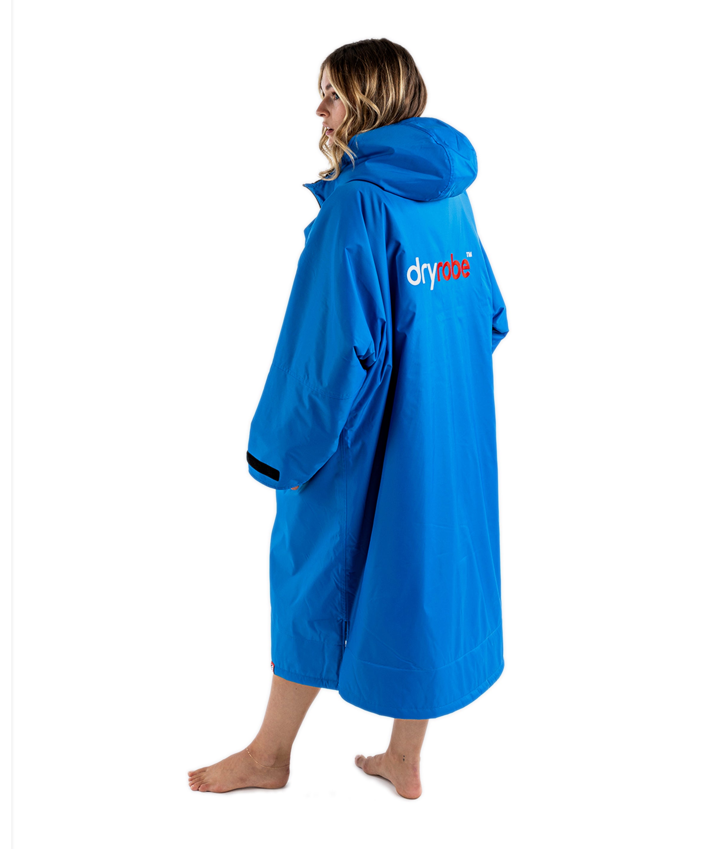 dryrobe Advance Long Sleeve | Cobalt Blue/Black side view