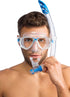 Cressi Marea & Gamma Snorkel Combo | Clear Blue Modelled front view