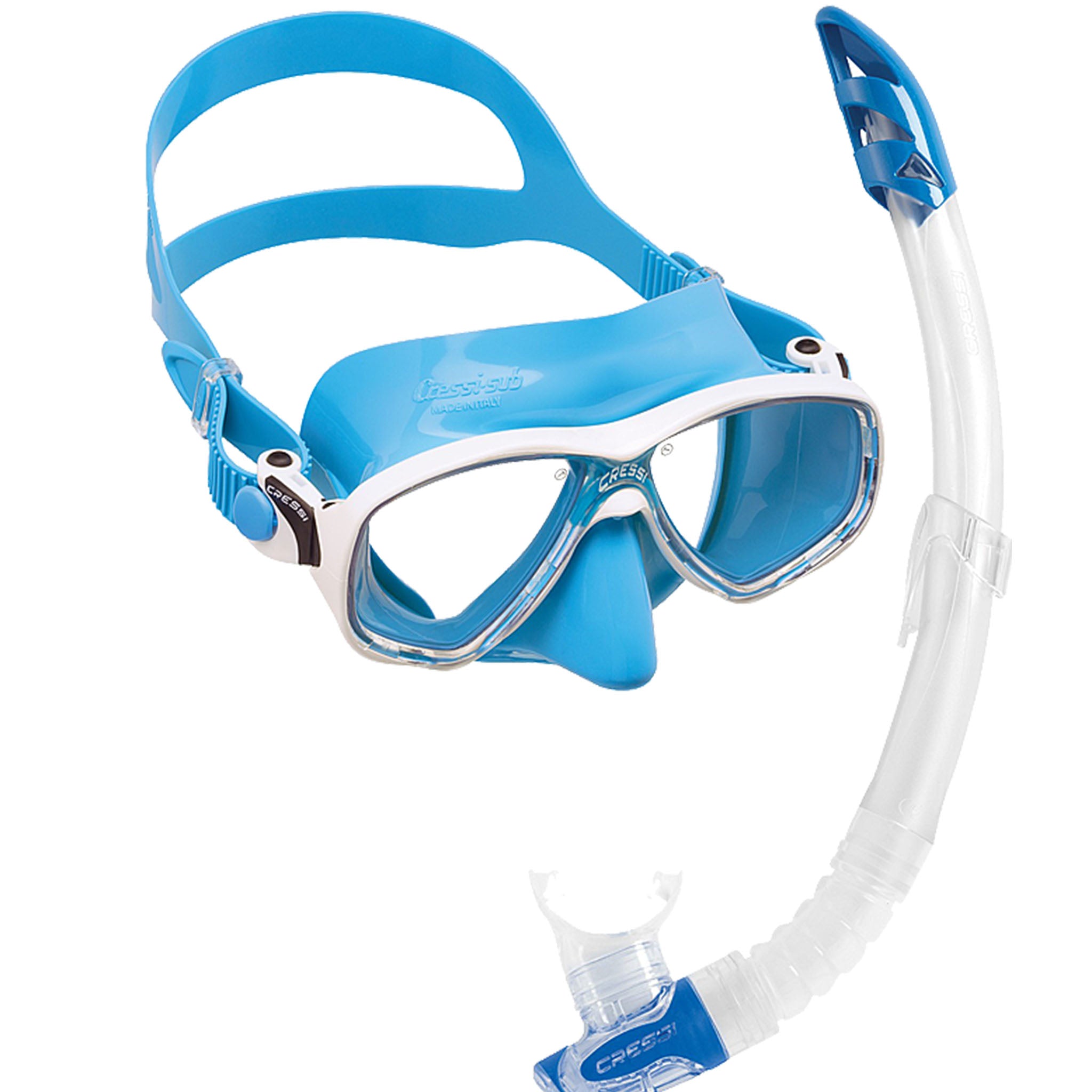 Cressi Marea Snorkelling Combo and Cressi Palau SAF Fins Set