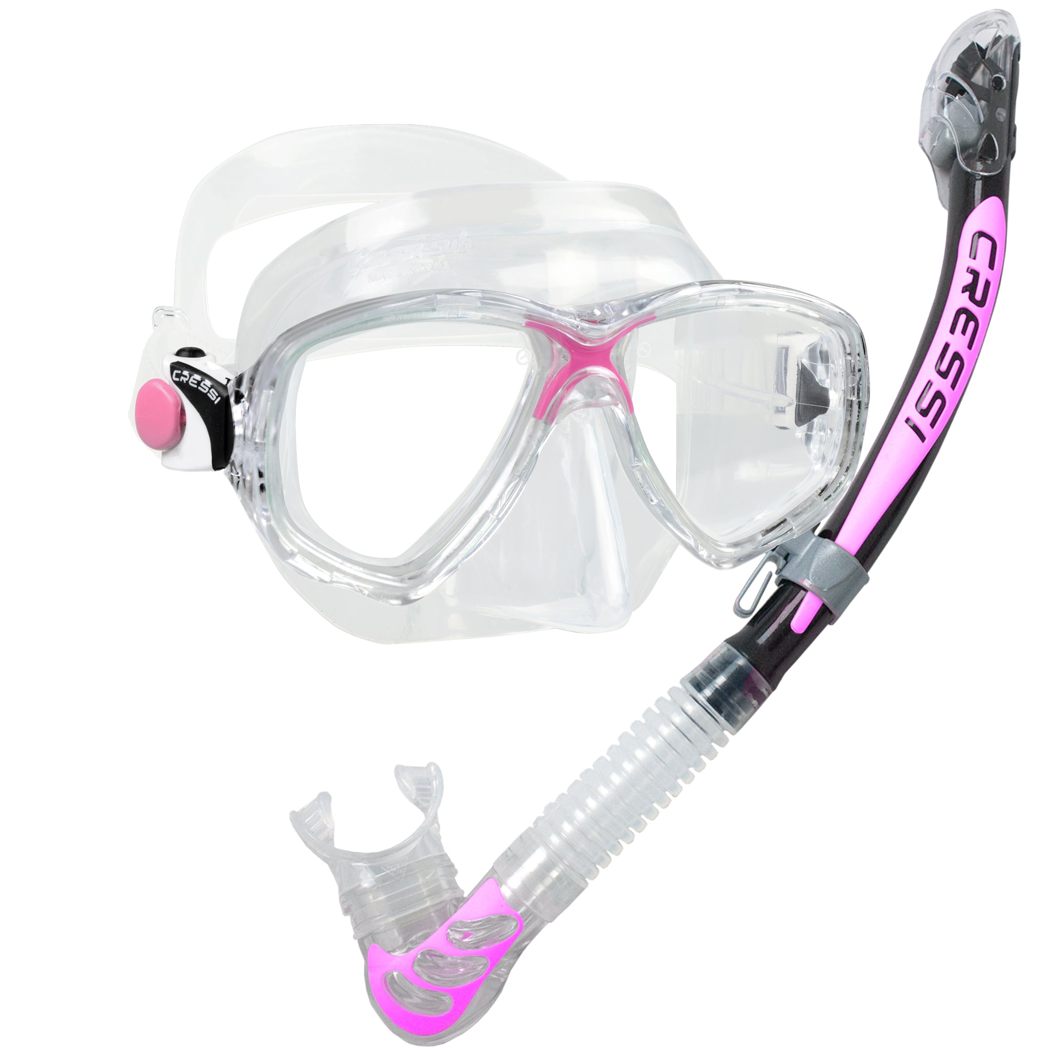 Cressi Marea Mask & Dry Snorkel | Pink