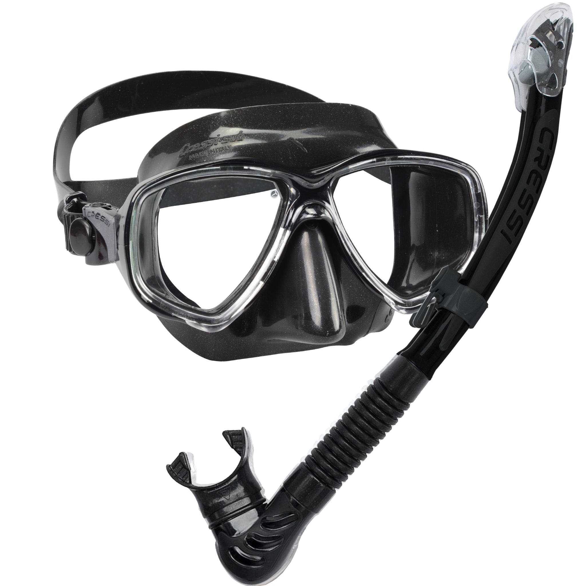 Cressi Marea Mask & Dry Snorkel | Black