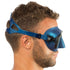 Cressi Calibro Mask  Blue | Modelled showing side view