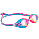 Aquasphere Fastlane Goggles LTD EDITION Pink Iridescent Mirrored Lenses Look Right
