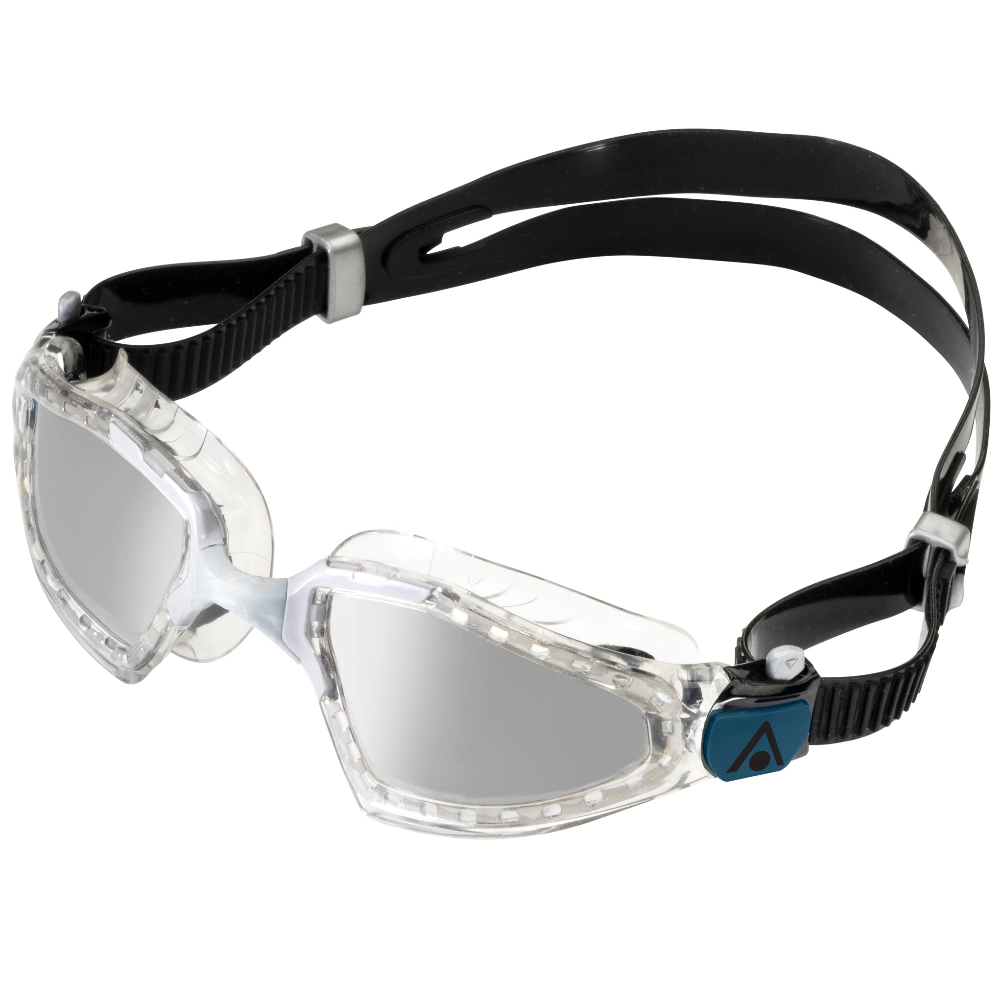 Aquasphere Kayenne Pro Swimming Goggles Silver Mirrored Lenses | Left