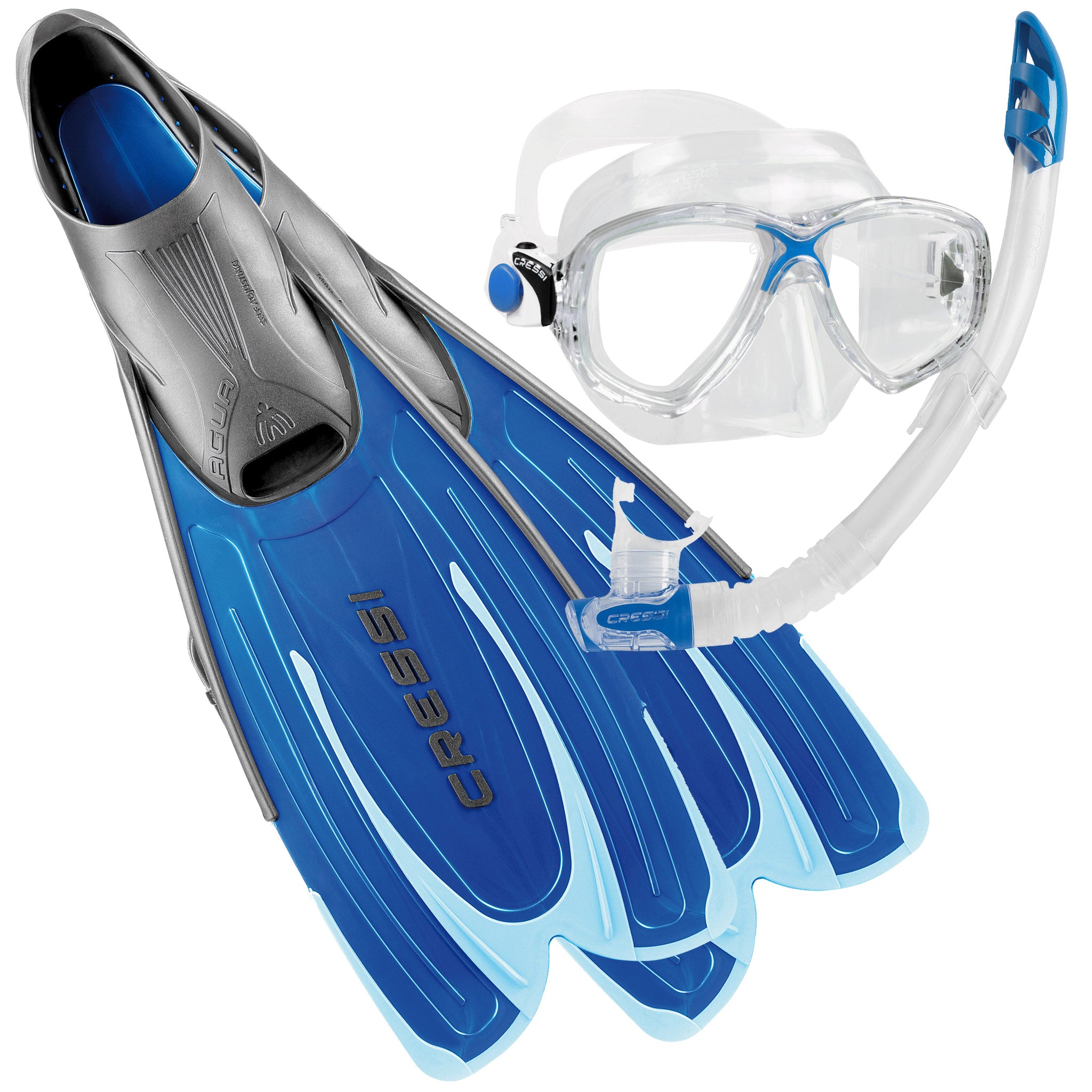 Cressi Marea Mask, Gamma Snorkel & Agua Snorkelling Fins