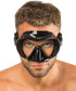 Cressi F1 Dive Mask | Modelled by Adult male showing the front of the mask