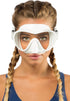 Cressi F1 Dive Mask | Modelled by Adult female showing the front of the mask in White