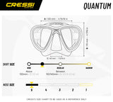 Cressi Quantum Mask Dimensions Graphic
