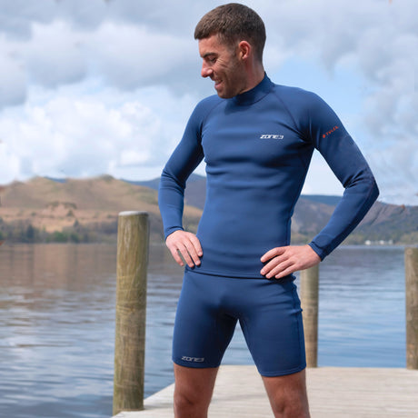 Zone3 Men's Yulex® Jammers worn with Yulex Long Sleeve Top