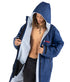 dryrobe Advance Long Sleeve | Navy/Grey modelled showing grey lining