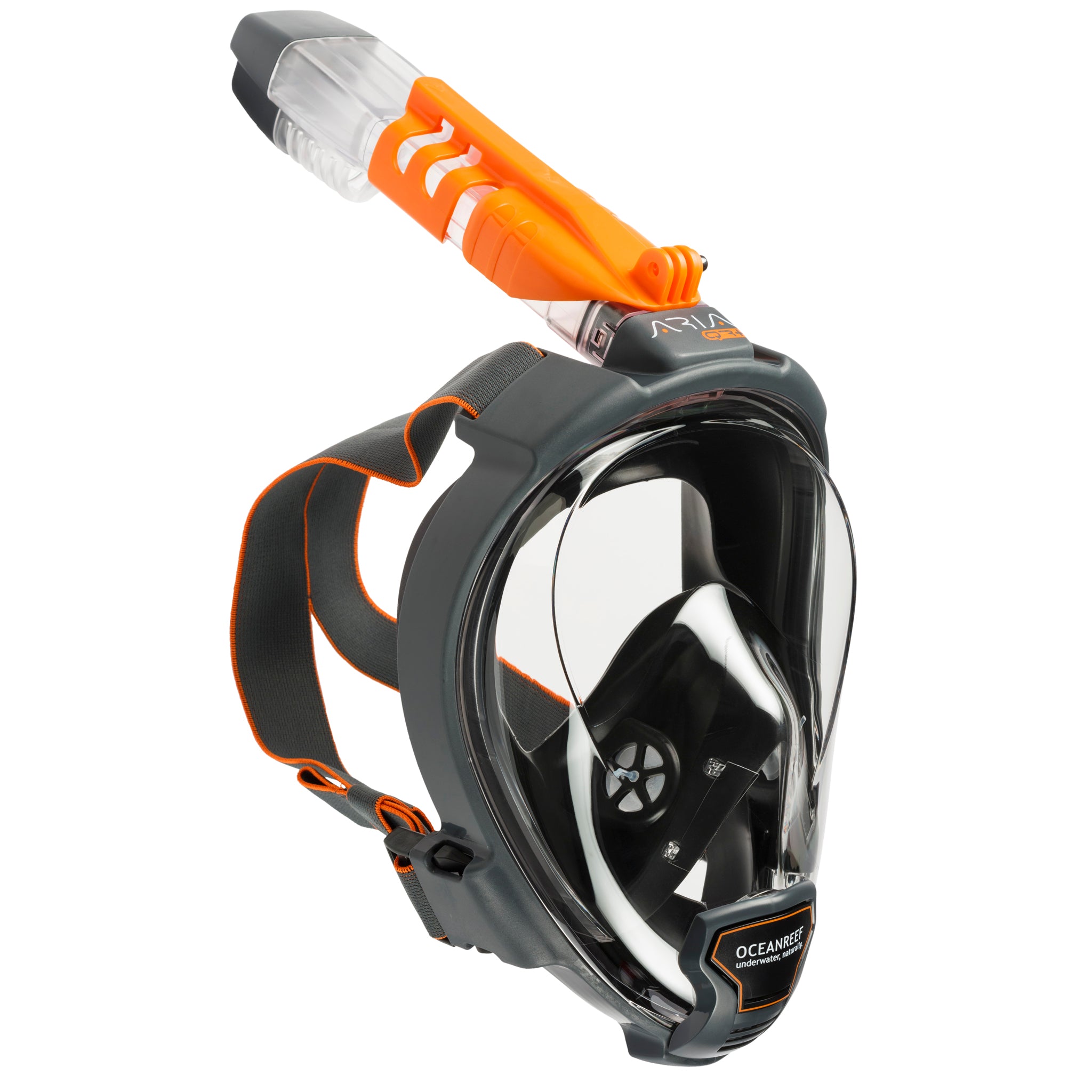 Ocean Reef ARIA QR Plus Full Face Snorkelling Mask | Side Black