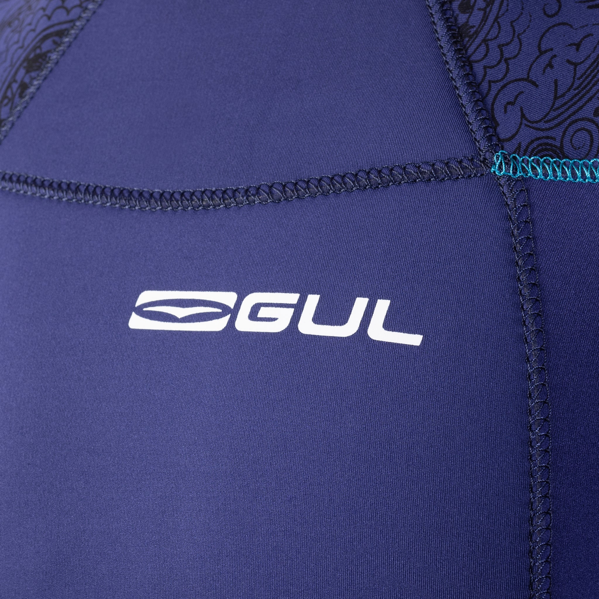 Gul Response 4/3mm Women's Wetsuit - Blue Paisley | Chest Logo Detail