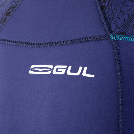 Gul Response 4/3mm Women's Wetsuit - Blue Paisley | Chest Logo Detail