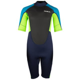 Gul Response 3/2mm Junior Shortie Wetsuit - Navy Lime - Front view unmodelled