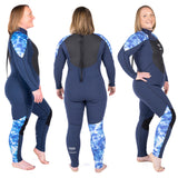 Reefwear Isla 4/3mm Blindstitched Women's Wetsuit | Side and Back details showing patterned panels