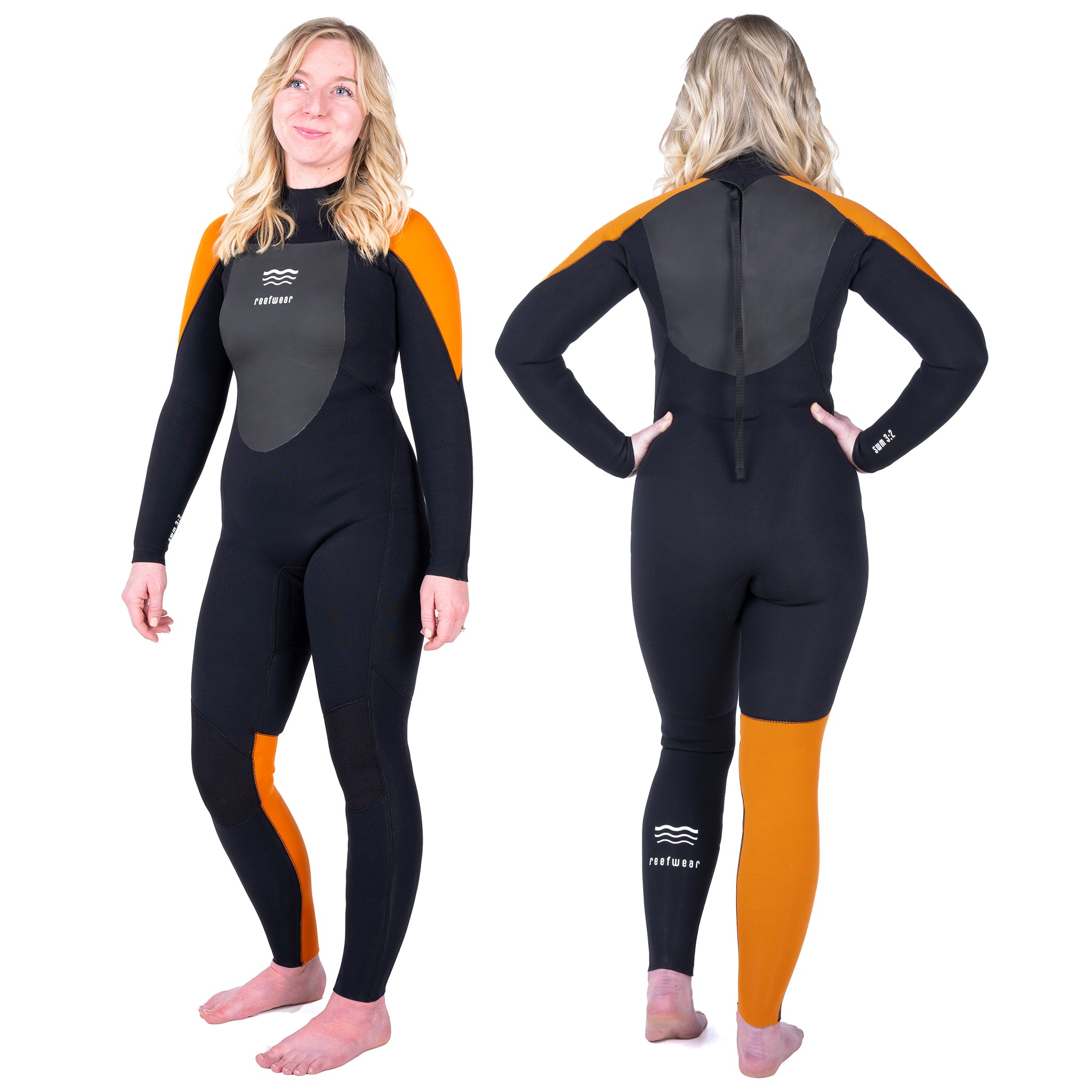 Reefwear SWM 3/2mm Blindstitched Women's Swim Wetsuit | Back and side view