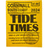 2024 Tide Time Tables for the South Cornwall Coast