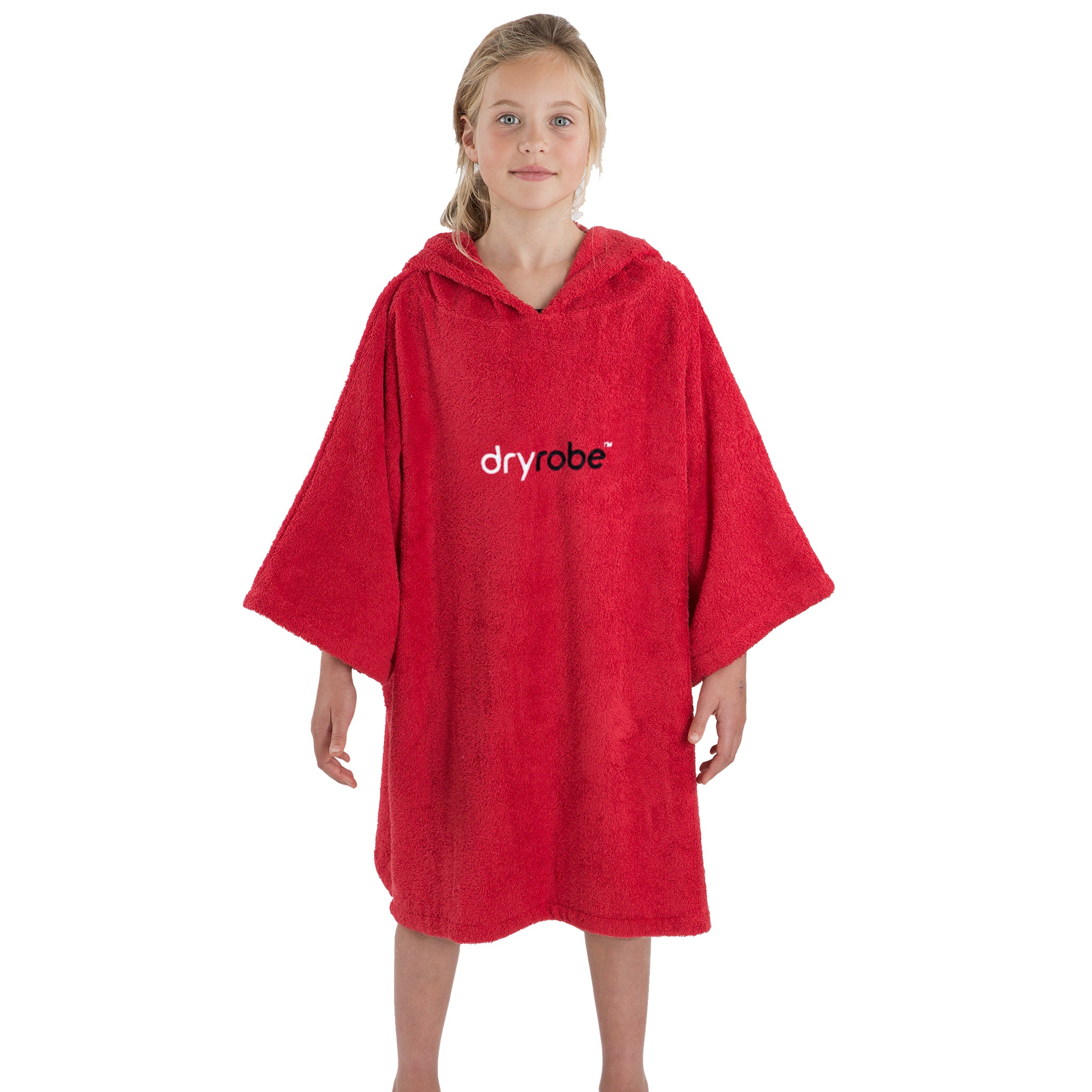 dryrobe Junior Organic Cotton Towel dryrobe Poncho | Red