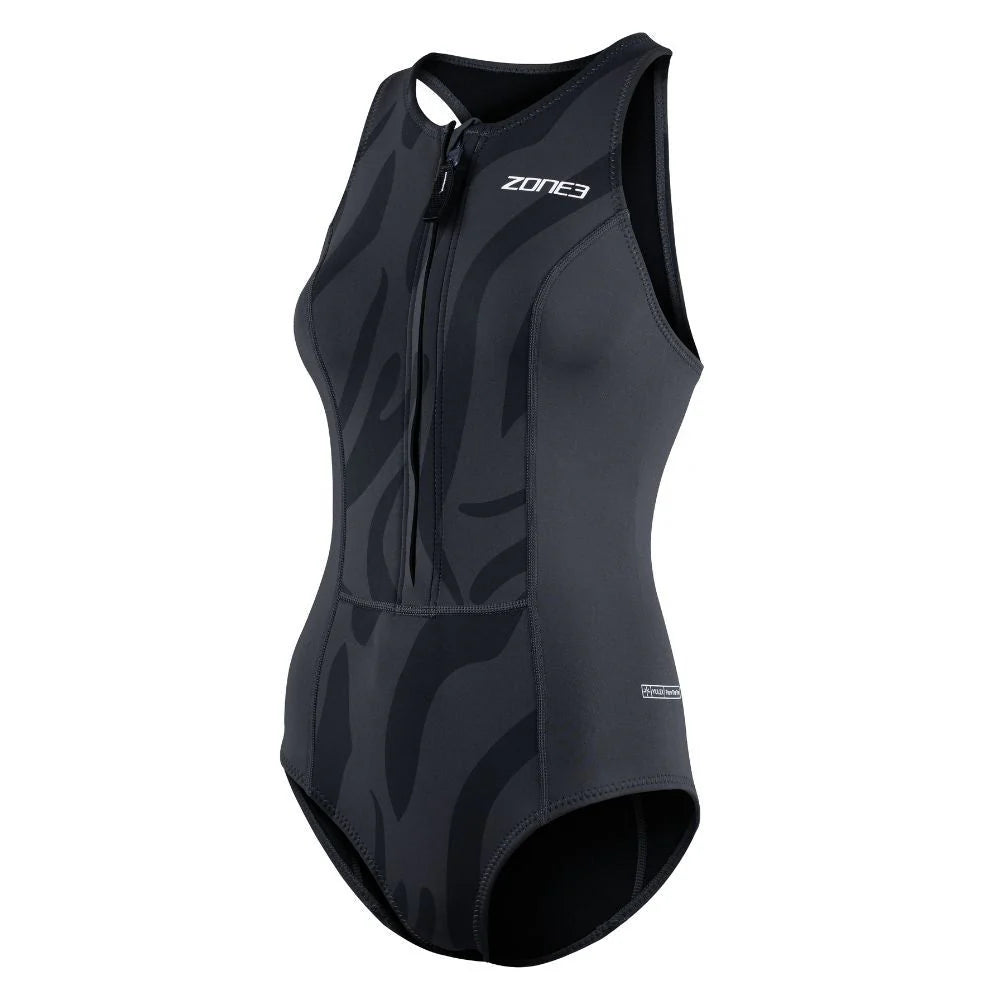 Zone3 Women's Yulex® Sleeveless Swimsuit Obsidian Black/Grey