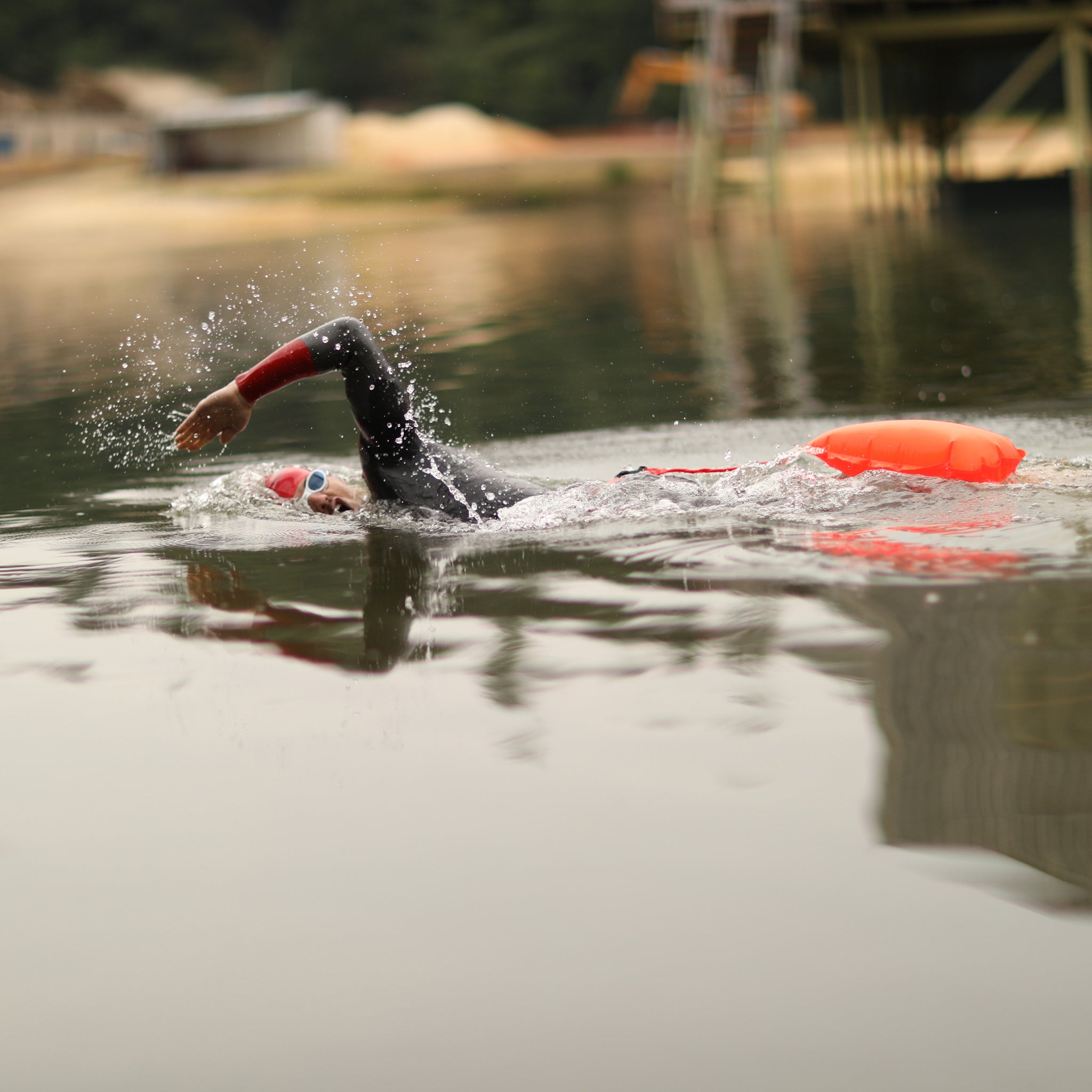 Zone3 Recycled Swim Safety Buoy Tow Float In Use