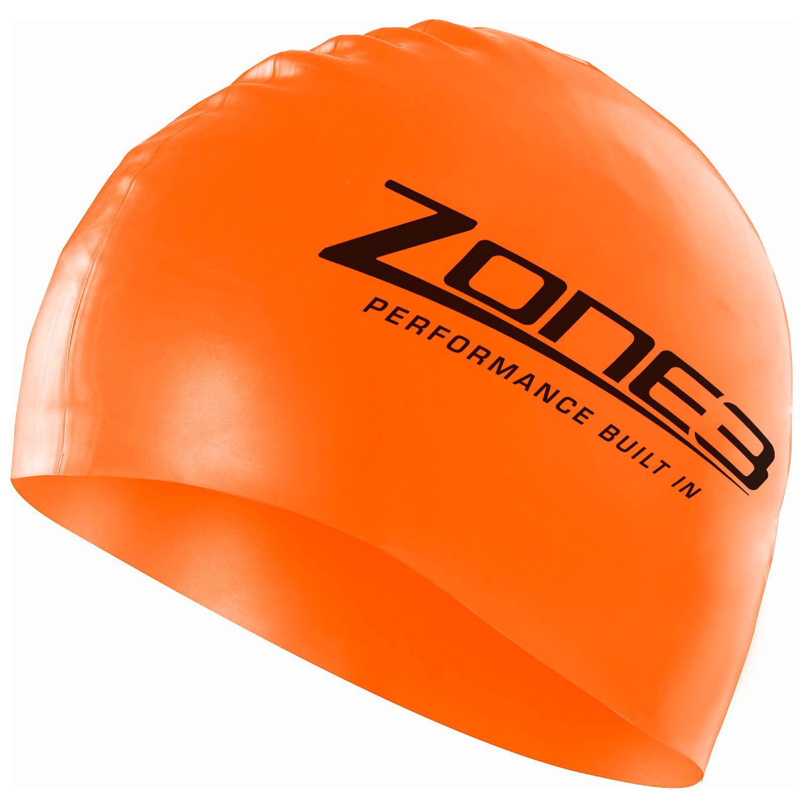 Zone3 Hi Viz Silicone Swim Cap | Orange