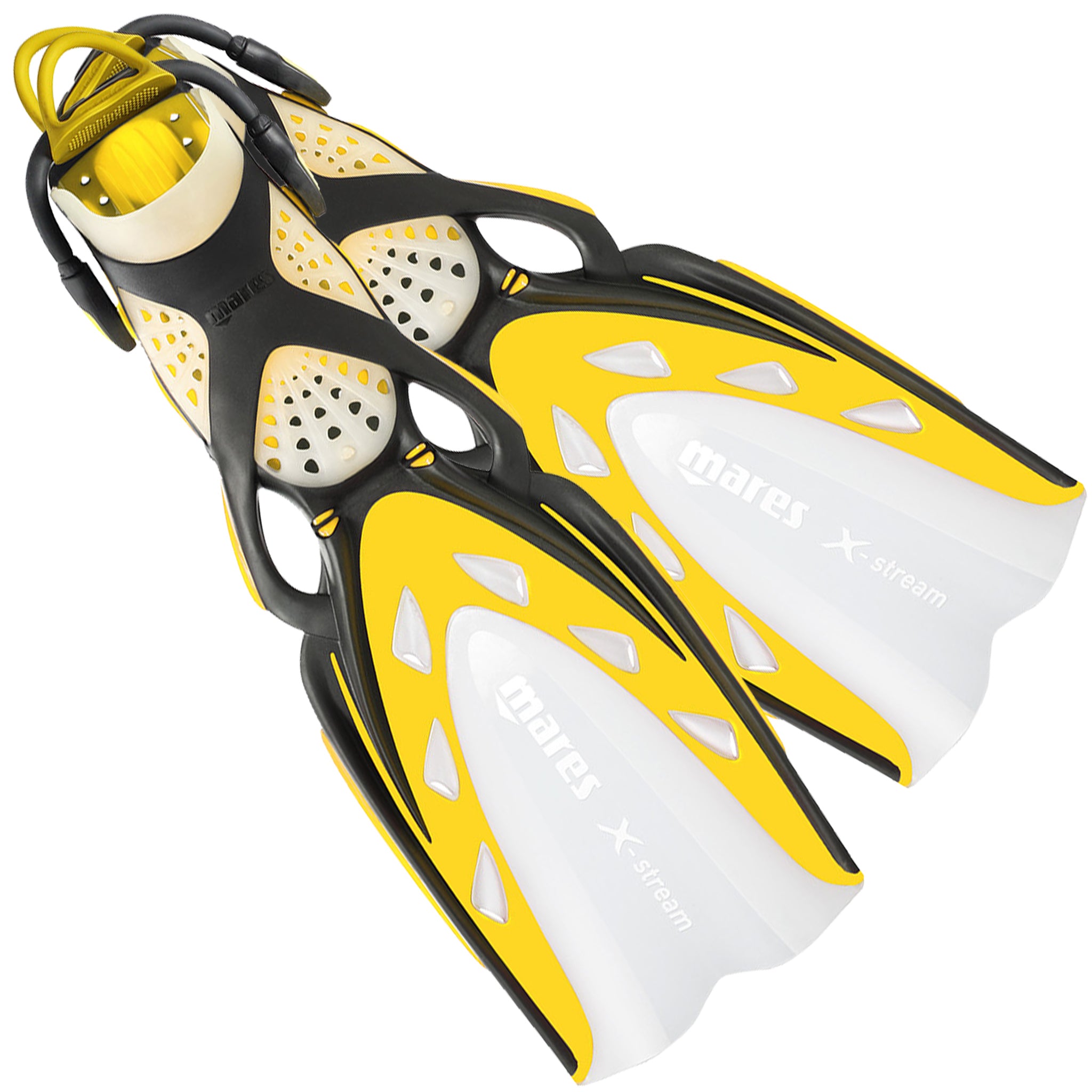 Mares X-Stream Scuba Diving Fins with Bungee Strap | Yellow